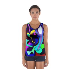 Curvy Collage Sport Tank Top  by bloomingvinedesign