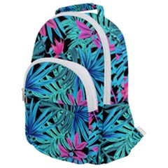 Leaves Picture Tropical Plant Rounded Multi Pocket Backpack by Simbadda