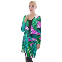 Tropical Greens Monstera Summer Hooded Pocket Cardigan by Simbadda