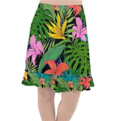 Tropical Leaves                      Fishtail Chiffon Skirt by LalyLauraFLM