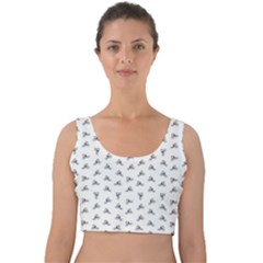 Cycling Motif Design Pattern Velvet Crop Top by dflcprintsclothing