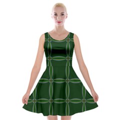 Background Pattern Design Geometric Green Velvet Skater Dress by Sudhe