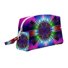 Abstract Art Fractal Creative Pink Wristlet Pouch Bag (medium) by Sudhe