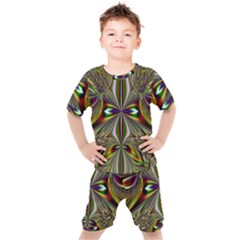 Abstract Art Fractal Pattern Kids  Tee And Shorts Set by Sudhe