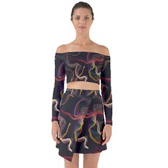 Abstract Smoke                         Off Shoulder Top With Skirt Set by LalyLauraFLM