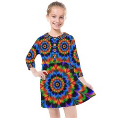 Abstract Digital Art Artwork Kids  Quarter Sleeve Shirt Dress by Pakrebo