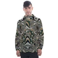 Fractal Art Artwork Design Men s Front Pocket Pullover Windbreaker by Pakrebo