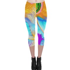 Artwork Digital Art Fractal Colors Capri Leggings  by Pakrebo