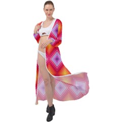 Texture Surface Orange Pink Maxi Chiffon Beach Wrap by Mariart