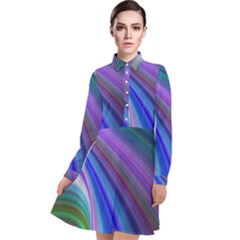 Background Abstract Curves Long Sleeve Chiffon Shirt Dress by Bajindul