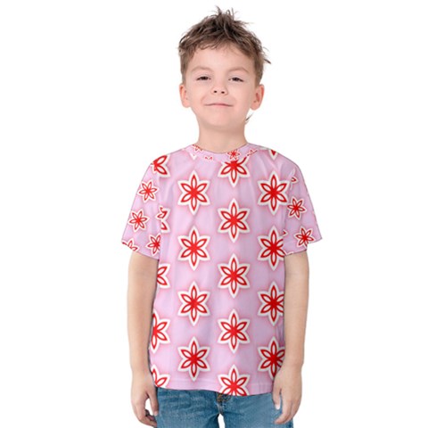 Texture Star Backgrounds Pink Kids  Cotton Tee by HermanTelo