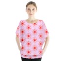 Texture Star Backgrounds Pink Batwing Chiffon Blouse View1