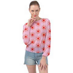 Texture Star Backgrounds Pink Banded Bottom Chiffon Top by HermanTelo