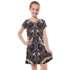 Abstract Art Artwork Fractal Design Kids  Cross Web Dress by Pakrebo