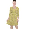 Flowers Decorative Ornate Color Yellow Ruffle Dress View1