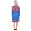 Shapes on a blue background                         Long Sleeve Front Wrap Dress View2