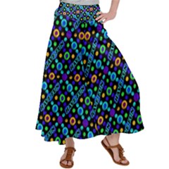 Have Fun Multicolored Text Pattern Satin Palazzo Pants by dflcprintsclothing