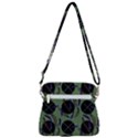 Feathers Pattern Zipper Messenger Bag View3