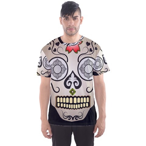 Skull Scary Art Digital Head Men s Sports Mesh Tee by Wegoenart