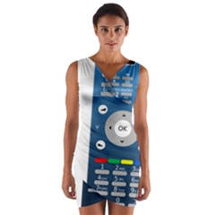 Remote Control Receiver Vcr Control Wrap Front Bodycon Dress by Wegoenart