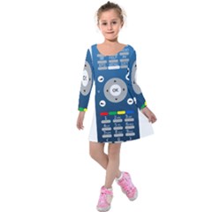 Remote Control Receiver Vcr Control Kids  Long Sleeve Velvet Dress by Wegoenart