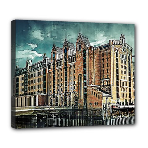 Architecture City Building Travel Deluxe Canvas 24  X 20  (stretched) by Wegoenart