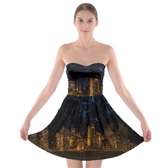 Architecture Buildings City Strapless Bra Top Dress by Wegoenart