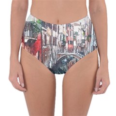Venice Water Laguna Italy Reversible High-waist Bikini Bottoms by Wegoenart