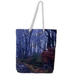 Forest Beeches Way Winter Snow Full Print Rope Handle Tote (large) by Wegoenart