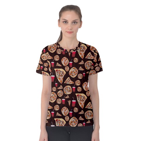 Pizza Pattern Women s Cotton Tee by bloomingvinedesign