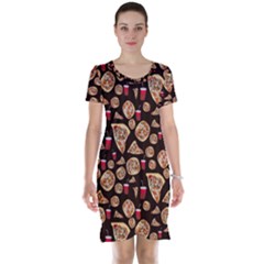 Pizza Pattern Short Sleeve Nightdress by bloomingvinedesign