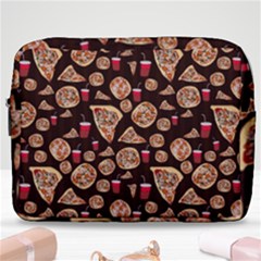 Pizza Pattern Make Up Pouch (large) by bloomingvinedesign