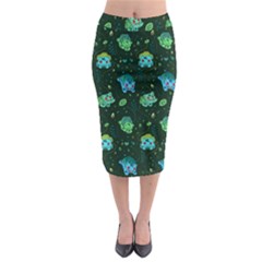 Grass Love Midi Pencil Skirt by Mezalola