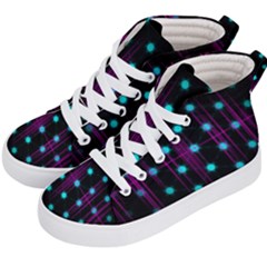 Sound Wave Frequency Kids  Hi-top Skate Sneakers by HermanTelo