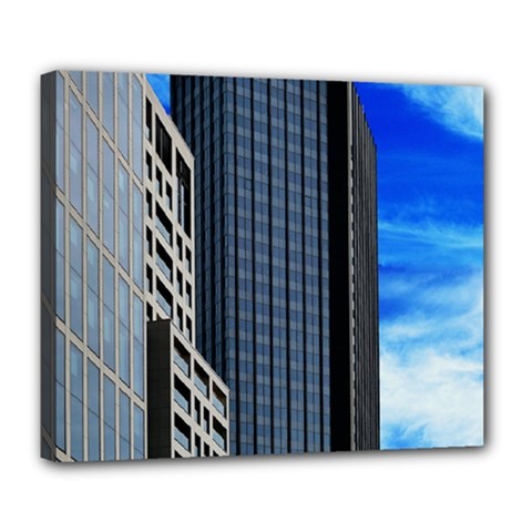 Architecture Frankfurt Houses Deluxe Canvas 24  X 20  (stretched) by Wegoenart