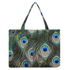 Peacock Feathers Peacock Bird Zipper Medium Tote Bag by Wegoenart