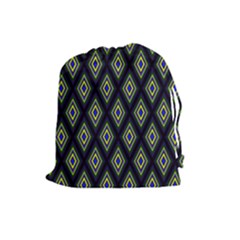 Colorful Diamonds Variation 2 Drawstring Pouch (large) by bloomingvinedesign