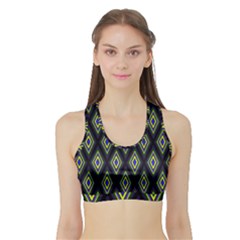 Colorful Diamonds Variation 2 Sports Bra With Border by bloomingvinedesign