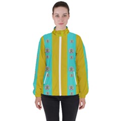 Colors And Flowers Women s High Neck Windbreaker by pepitasart