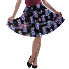 Space Galaxy A-line Skater Skirt by walala