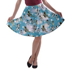 Space Galaxy A-line Skater Skirt by walala