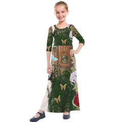 Vintage Llorona Collage Kids  Quarter Sleeve Maxi Dress by snowwhitegirl