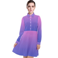 Dot Background Pattern Halftone Long Sleeve Chiffon Shirt Dress by Bajindul