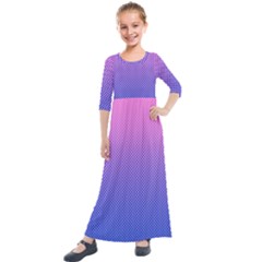 Dot Background Pattern Halftone Kids  Quarter Sleeve Maxi Dress by Bajindul