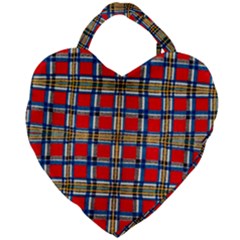 Plaid 4 Giant Heart Shaped Tote by ArtworkByPatrick