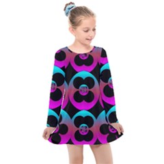 The Most Wonderful Flowers On The Festive Festivale Kids  Long Sleeve Dress by pepitasart