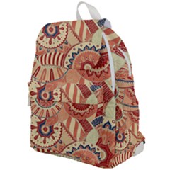 Pop Art Paisley Flowers Ornaments Multicolored 4 Background Solid Dark Red Top Flap Backpack by EDDArt