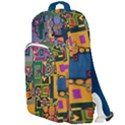 Modern Geometric Art   Dancing In The City Background Solid Dark Blue Double Compartment Backpack View1