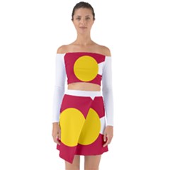 Colorado State Flag Symbol Off Shoulder Top With Skirt Set by FlagGallery