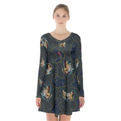 King And Queen  Long Sleeve Velvet V-neck Dress by Mezalola